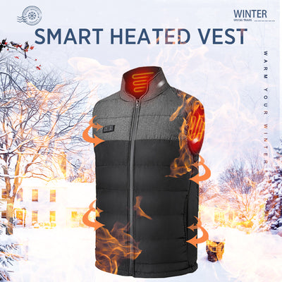 Men winter outdoor Heated Vest USB heating waistcoat male battery Heated Jacket thermal camping hiking clothing - goldylify.com