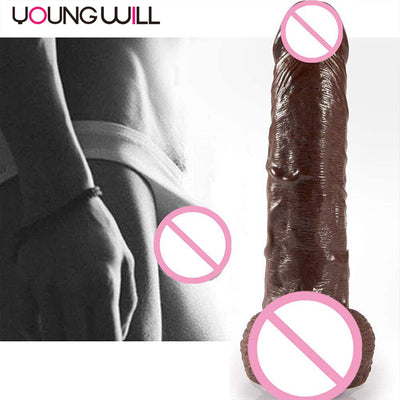 Realistic pvc Dildo Large Dildo Sex Toy for Women with Thick Glans Real Dong with Powerful Suction Cup