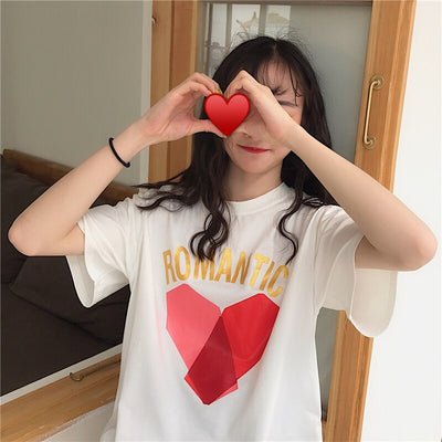 T-shirts Women Printed Korean Style All-match Trendy Simple Womens Daily Short Sleeve High Quality Hot Sale Harajuku 2019 New - goldylify.com