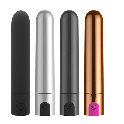 Wholesale Erotic G-Spot Dildo Vibrator Adult Sex Toys Bullet- Silver Vibrator For Women