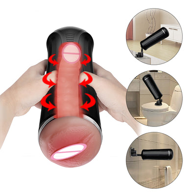3 Frequency Squeezing 7 Modes Vibrating Artificial Adult Masturbation Sex Toys Aircraft Cup for Male