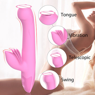 Telescopic Female Dildo Vibrator Intense Rabbit Sex Toys Woman Masturbation Tools
