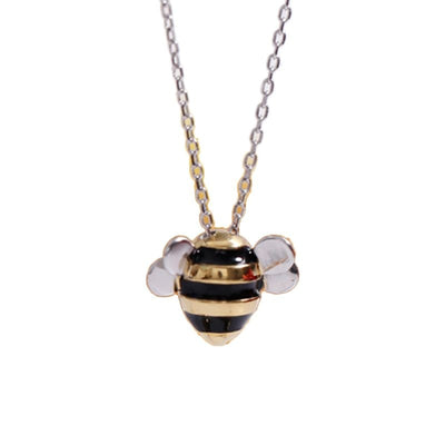 Bee Pendant Necklace Sterling generous Fashion Creative Female Cute Jewelry Bring luck and blessing to friends
