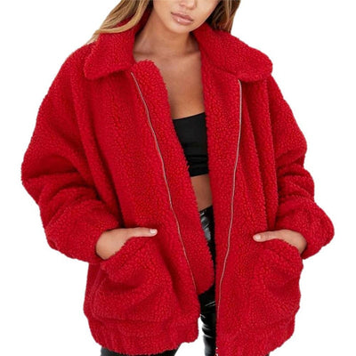 Autumn Winter Faux Fur Coat Women 2020 Casual Warm Soft Zipper Fur Jacket Plush Overcoat Pocket Plus Size Teddy Coat Female XXXL
