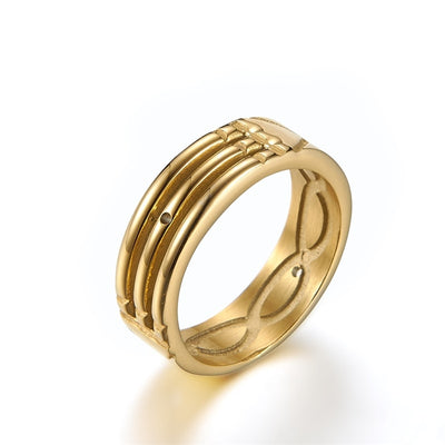 WAWFROK Stainless Steel Trendy Men/women Rings Gold/silver Plated Atlantis Rings for Women/men Engagement/Wedding Ring Jewelry - goldylify.com