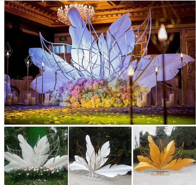 New wedding props iron screen wedding stage generation tianjiao road lead decoration background wedding feather background. - goldylify.com
