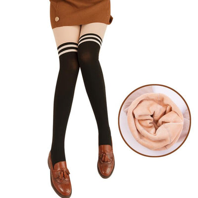 Fashion Casual Warm Velvet Winter Printed Cat Legging Women Knitted Wool Thick Slim Women Super Elastic Contrast Leggins