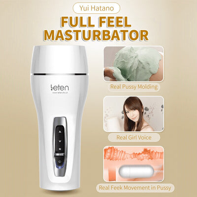 BODYPRO Leten Yui Hatano Pussy Masturbator for Male Interactive voice 10 Mode Vibration Aircraft Cup Adult Sex toys - goldylify.com