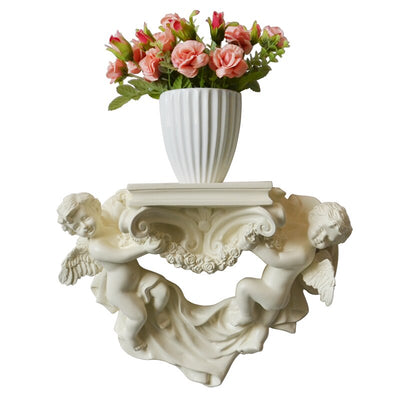 European Wedding Wall Decor Shelf Baroque Little Angel Cupid Wall Stereo Background Wall Hanging Tray Flower Stand Partition - goldylify.com