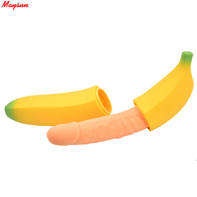 2020Japan AV Sex Tools Toy Soft Silicone Yellow Banana Dildo Vibrator