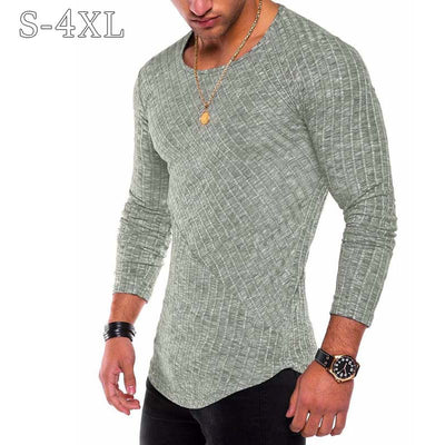 Plus Size S-4XL Slim Fit Sweater Men 2020 Spring Autumn Thin O-Neck Knitted Pullover Men Casual Solid Mens Sweaters Pull Homme - goldylify.com