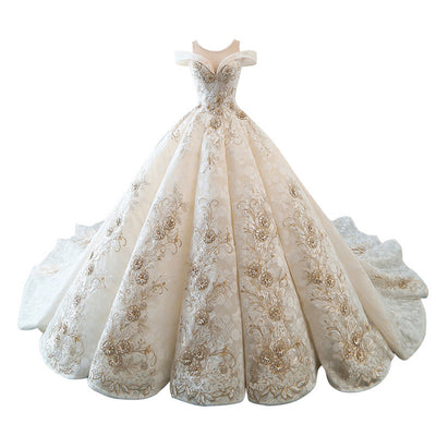 Wholesale flower lace wedding bridal dress online hot sale elegant floor length wedding dresses