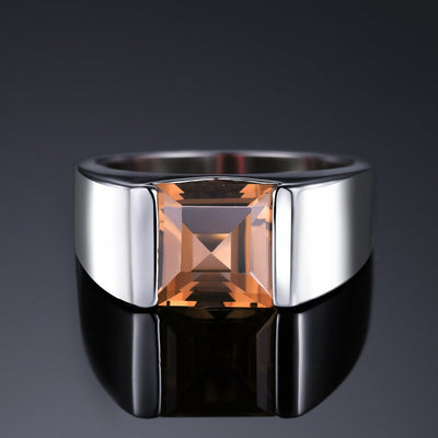 JewPalace Genuine Smoky Quartz Ring 925 Sterling Silver Rings for men Wedding Rings Silver 925 Gemstones Jewelry Fine Jewelry - goldylify.com