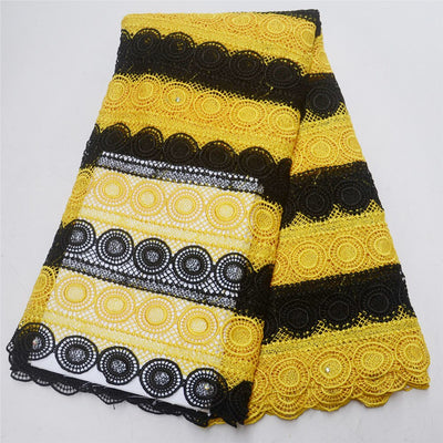 yellow cord laces for nigerian party tissu guipure haute qualite nigerian lace fabrics african mesh fabric 5yard/lotBF- - goldylify.com