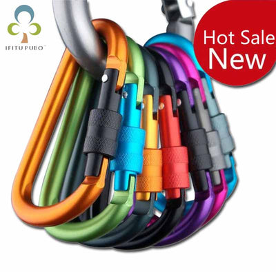 Carabine Outdoor Kit 6 pcs Camping Equipment Alloy Aluminum Survival Gear Camp Mountaineering Hook EDC Mosqueton Carabiner - goldylify.com