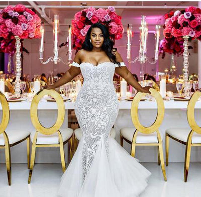 Sexy African Style Plus Size Bridal Gowns Wedding Dresses