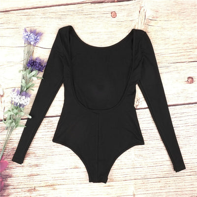 Backless long sleeve autumn bodysuit women 2021 bandage fitness slim black jumpsuits bodysuits sexy hot bodycon overalls clothes
