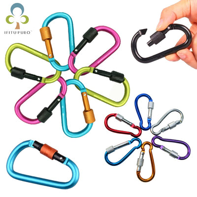 6Pcs Carabine Outdoor Kit Aluminum Alloy Survival Gear Camp Mountaineering Hook EDC Mosqueton Carabiner Camping Equipment GYH - goldylify.com