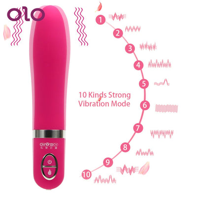 OLO Klitoris Stimulator Sex Spielzeug für Frauen G-spot Massage Erotische Heizung Dildo Vibrator Zauberstab 10 Geschwindigkeit Medizinische silikon