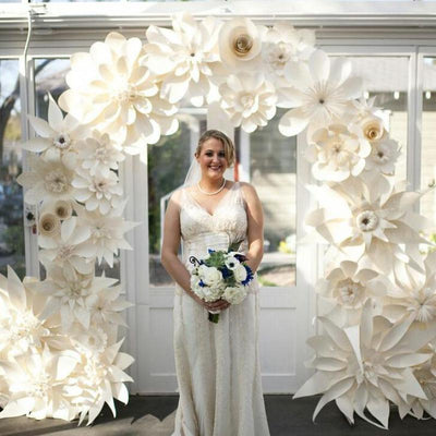 50PCS Mix Sizes & Styles Cardboard Giant Paper Flowers For Showcase Wedding Backdrops Props flores artificiais para decora o - goldylify.com