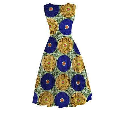 OEM plus size clothes wax print fabric african kitenge design sun summer dresses women