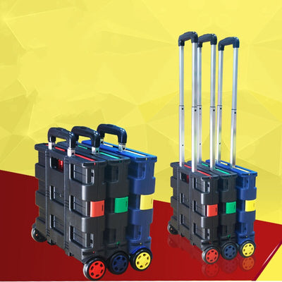Ultralight 45L Foldable Pull Rod Supermarket PPS Shopping Vehicle Outdoor Camping Equipment Fishing Picnic Box Luggage Cart - goldylify.com
