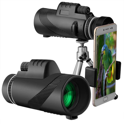 40X60 HD Outdoors Zoom Lens Two Types Waterproof Monocular Telescope+Tripod+Clip for Mobile Phones Camping equipment edc tool - goldylify.com