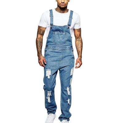 2019 Men Denim Overalls One Piece Full Length Ripped Jeans Jumpsuit Men Slim Casual Jeans Overalls Pants Pantalon Homme Jeans - goldylify.com