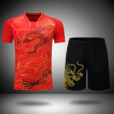 Free Printing CHINA Dragon table tennis sets Men or Women , ping pong wear , Dry-Cool table tennis clothes , table tennis suits - goldylify.com