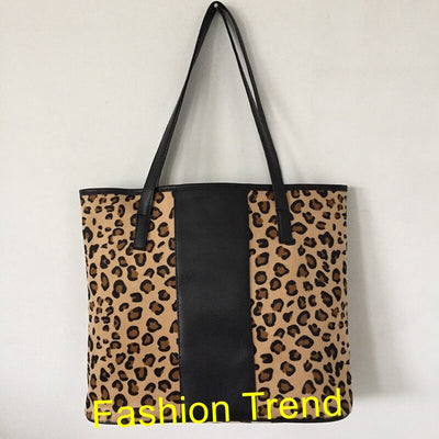 200pcs/lot Wholesale Cheap Price Hot Sell Monogrammed Women Zipper Leopard Print Tote Shoulder Bag leopard Tote Bag - goldylify.com