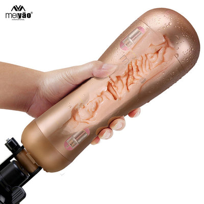 SEXE Rechargeable Hands Free Male Masturbator With Strong Suction Cup Artificial Vagina Real Pussy Sex Toys for Men Sex Products - goldylify.com