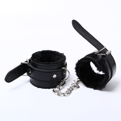 1 pair Black Soft PU Leather Handcuffs Restraints Sex Bondage Sex Products Ankle Cuffs Bondage Slave Sex Toys for Couple - goldylify.com
