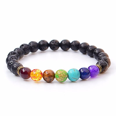 Lava Stone Natural Stone Beads Strand Bracelet for Men Crown Skull Pendant Charms Bracelet Male Jewelry Accessories Dropshipping - goldylify.com