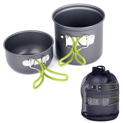 2020 High Quality Cooking Pot Camping Hiking Picnic Non-Stick Cookware CookBowl Set Aluminum Suitable For Outdoor Activities - goldylify.com
