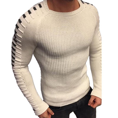 Laamei Autumn Winter Sweater Men 2020 New Arrival Casual Pullover Men Long Sleeve O-Neck Patchwork Knitted Solid Men Sweaters - goldylify.com