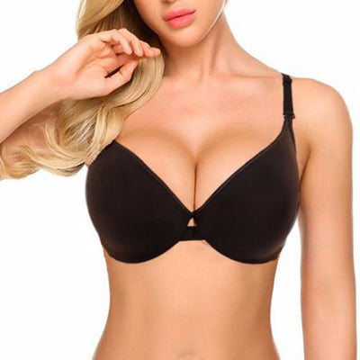 Simple Elegant Bra Deep V Sexy Lingerie Solid Women Underwear Smooth Push Up Bras For