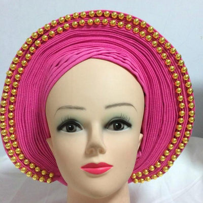 2019 African Nigerian  Traditional marriage Dress Ready to Wear Auto Gele made in china