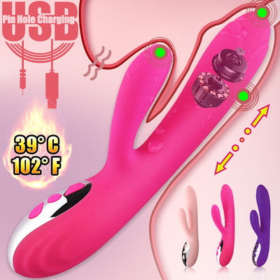 G Spot Rabbit Dildo Vibrator Orgasm Adult Toys USB Charging Powerful Masturbation Sex Toy for Women Waterproof adult Sex product - goldylify.com