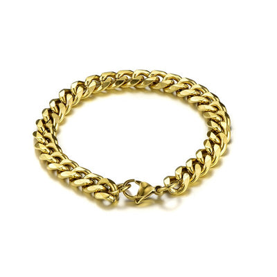 2019 wholesale stainless steel mens bracelet gifts male cuban link chain on hand men accessories man's chain couple bracelets - goldylify.com