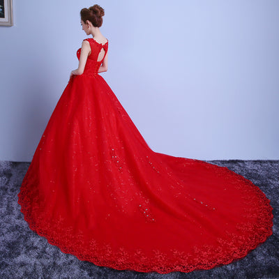 red color wedding bridal gowns dress for marry
