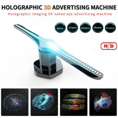 LED 3D Holographic Projector Display Advertising Hologram Player Lamp Fan - goldylify.com