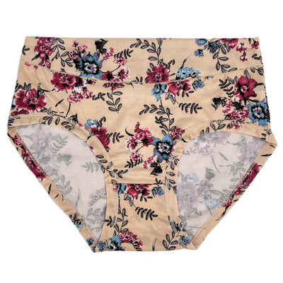 2022 New Plus Size Women Panty Sexy Lingerie Floral Printing Ladies‘ Panties Mid Waist Flower Big Briefs Underwear Panties