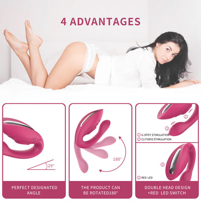 U-Shaped Silicone Wireless Remote Control Vibrating Couple Sex Toy