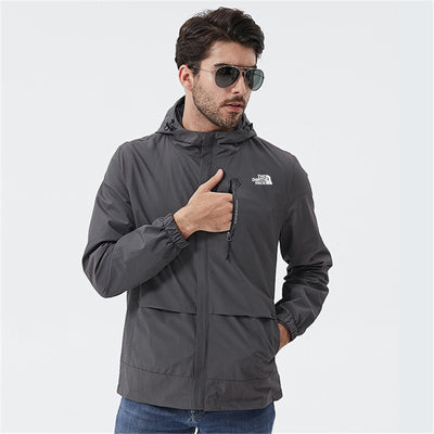 Outdoor Sportswear Hooded Zipper Waterproof Coat Windproof Warm Winter Jacket Men Solid Color Fashion Male Coat Lightweight