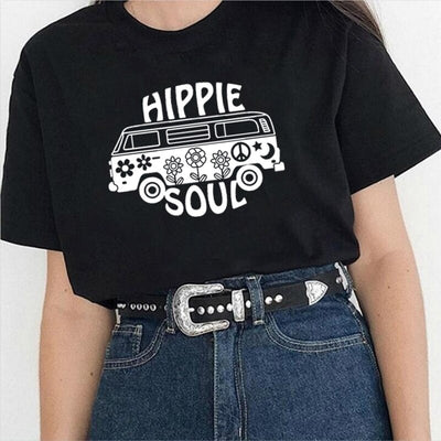 Hippie Soul Print Women Tshirt Plus Size S-5xl Short Sleeve Summer Funny Tshirt Female Casual Ladies Top Tee 2020 Women 