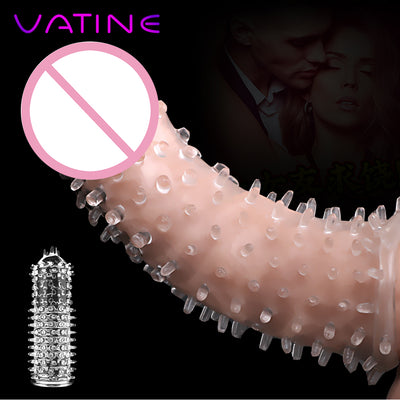 VATINE Erwachsene Sex Spielzeug für Mann Penis Hülse Erwachsene Produkt Cock Abdeckung Ring Männlichen Erweiterung Wiederverwendbare Kondom Verzögerte Ejakulation