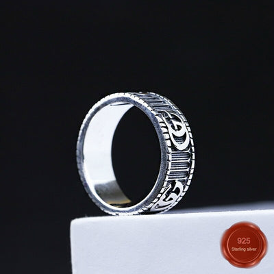 S925 sterling silver ring fashion personality style letter shape couple jewelry net red Valentine's day gift jewelry 2019 new - goldylify.com