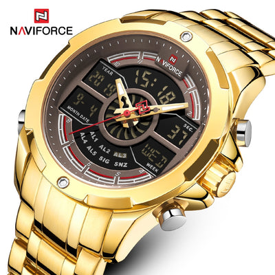 New NAVIFORCE Gold Men Watch Waterproof Sports Men's Quartz Wrist Watch Digital Male Top Brand Luxury Clock Relogio Masculino - goldylify.com