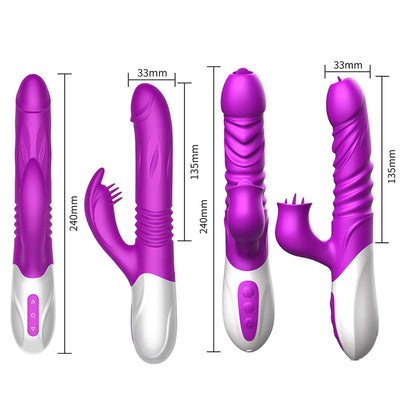 VATINE 10 Speed Dildo Vibrator Doppel Zunge Lecken Teleskop G Spot Klitoris Stimulator Sex Spielzeug für Frauen