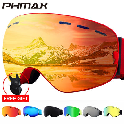 PHMAX 2020 Ski Goggles With Ski Mask Men Women Snowboard Goggles Glasses Skiing UV400 Protection Anti-fog Snow Skiing Glasses - goldylify.com